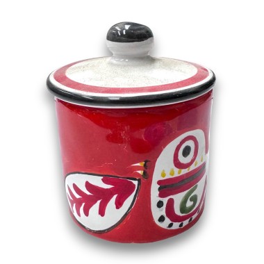 Handmade sicilian ceramic spices container Marettimo de simone pottery Handmade sicilian ceramic spices container Marettimo de simone pottery